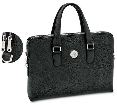 Plain leather laptop bags, Color : Black
