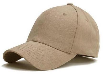 Polyester Brown Baseball Cap, Pattern : Plain 