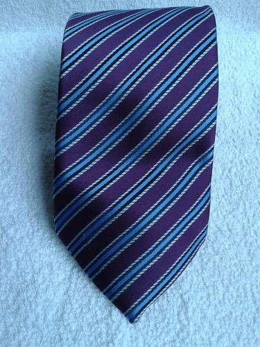 Mukti Enterprises Polyester Striped Neck Tie, Color : Blue