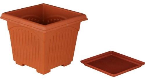 Minervanaturals plastic SQUARE PLANTER, Color : brown