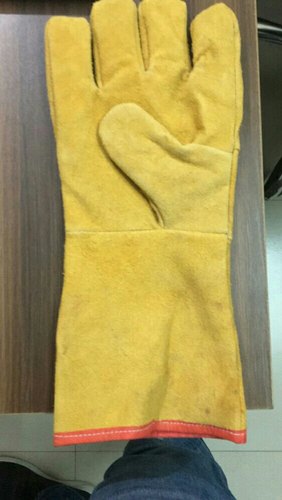 Leather safety gloves, Size : Medium