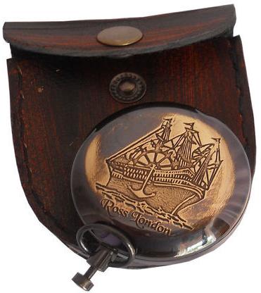 Brown Brass Compasses Ship Engraved