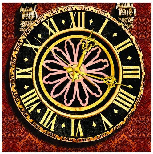 Ajanta Square Handmade Wall Clock, Color : Red