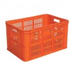 Orange Plastic Crate, for Fruits, Packing Vegetables, Storage, Feature : High Strength, Light Weight