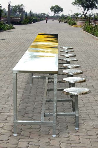 Rectangular Silver Stainless Steel Table