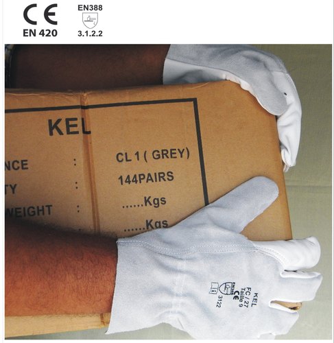 KEL Leather White Driving Glove