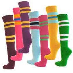 Multi Color Long Knee Socks, Gender : Female