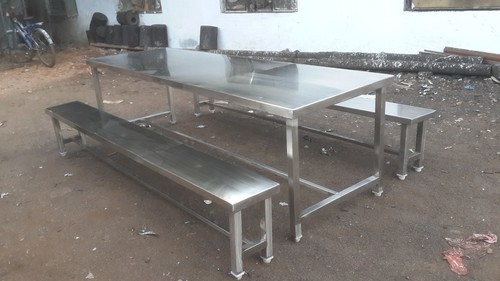 Rectangular Stainless Steel Dining Table