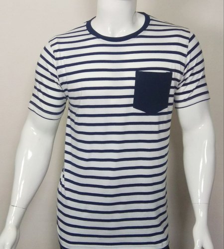 Half Sleeve Striped T Shirt, Size : M-XL