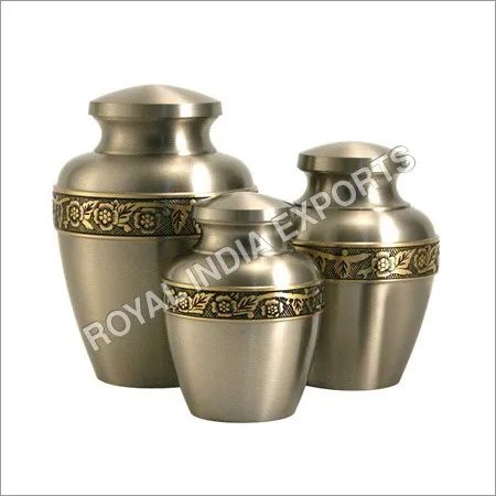 Avalon Pewter Brass Keepsake Cremation Urn, for Home Decor, Hotel Decor, Restaurant Decor, Packaging Type : Carton Box