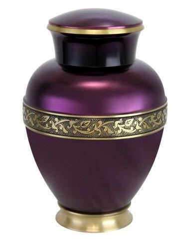 Cosmos Purple Brass Urn