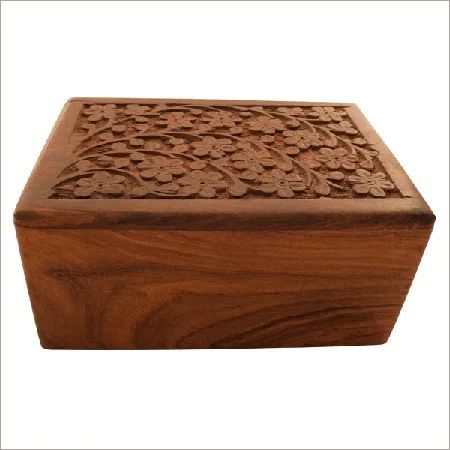 Polished Decorative Carved Wood Urn, Size : Standard