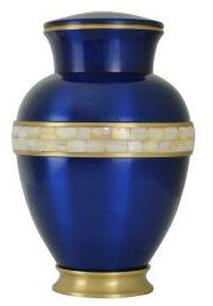 Polished Mop Blue Brass Urn, for Home Decor, Hotel Decor, Restaurant Decor, Packaging Type : Carton Box