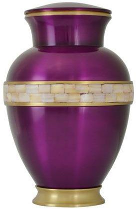 Polished Mop Purple Brass Urn, for Home Decor, Hotel Decor, Restaurant Decor, Packaging Type : Carton Box