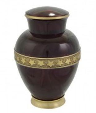 Purple Star Print Brass Urn, for Home Decor, Hotel Decor, Restaurant Decor, Packaging Type : Carton Box