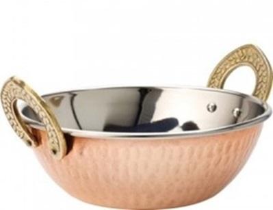 Hammered Copper Stainless Steel Kadai, Capacity : 300ml, 500ml, 700ml, 1000ml