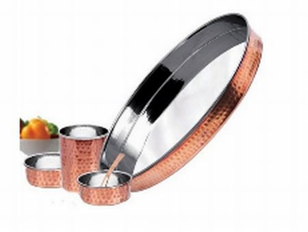 Copper Steel Thali Set