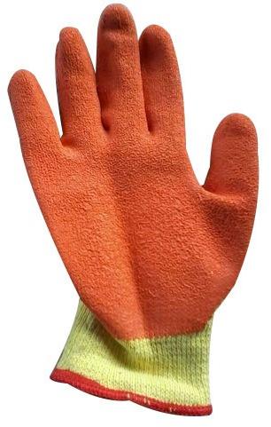 Nitrile Orange Safety Gloves, Size : Large