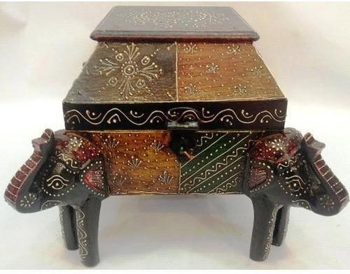 Bikaner House Polished Wooden Handicraft Box