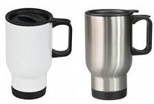 Aluminium Silver Sublimation Travel Mug, Pattern : Printed