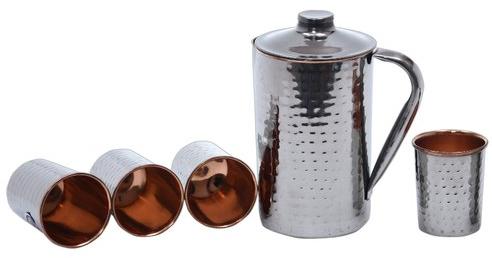 Kwality Normal Jug Hammered Steel-copper Lemon Set, Size : Regular