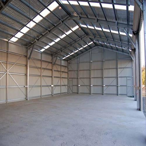 Steel Panel Build Industrial Sheds, Color : White