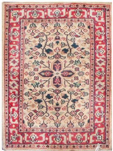 Rugsville Rectangle Ivory Rust Rug, Size : 2x3