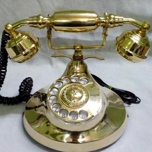 Golden Antique Wooden Phone