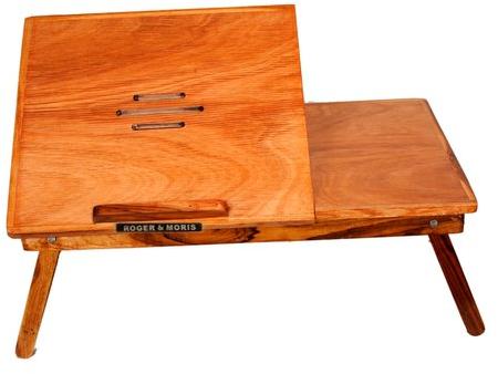 Wood Moris Teak Laptop Table, Color : Brown