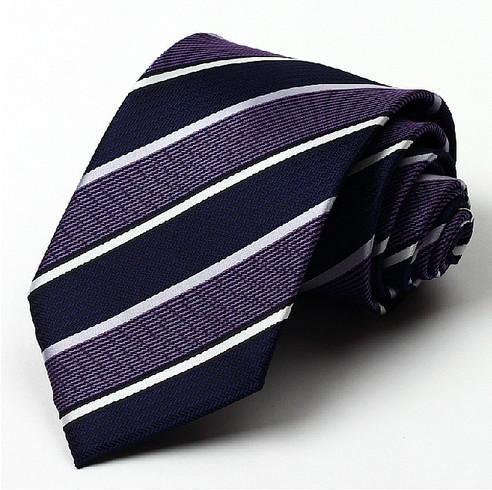 Printed Striped Men Tie, Color : Purple