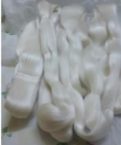 Raw Plain White Silk Yarn