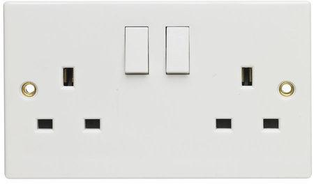 Ceramic Wall Switched Socket, Color : White