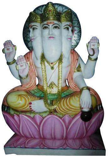 Marble Brahma Statue, Color : Multi Color