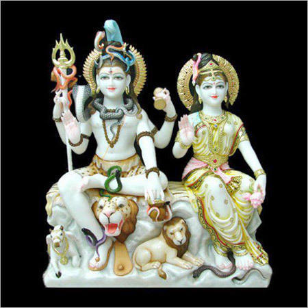 Marble Shiv Parvati Statue, Packaging Type : Thermocol Box