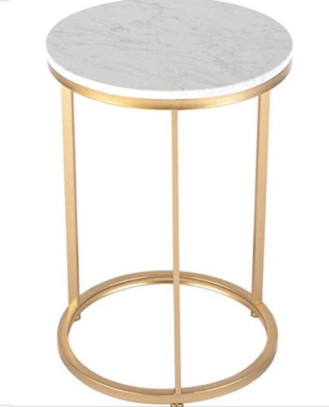 Gold Plain Steel side table, for Home, Size : 16 inch