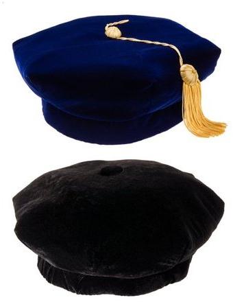 Velvet Academic Cap, Pattern : Plain