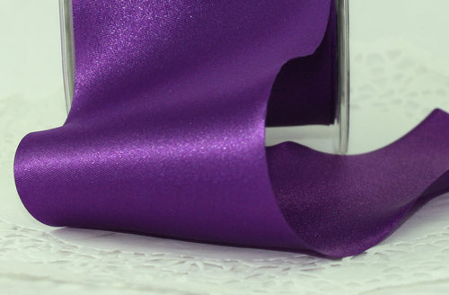 Plain Single Faced Satin Ribbon, Color : Dark Purple
