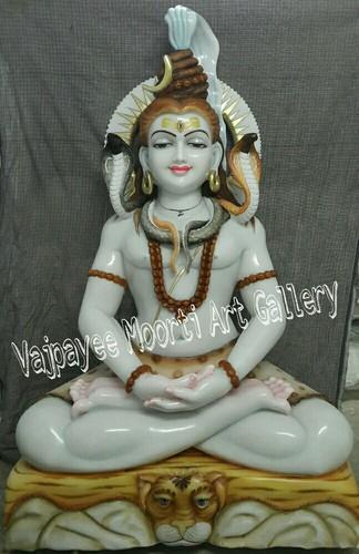 Painted Marble Shiva Idols, Color : Multicolor