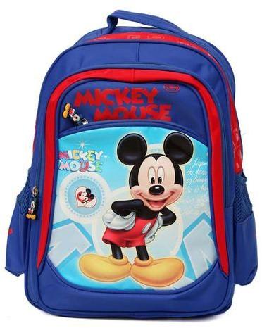 Printed Nylon Mickey Mouse School Bags, Size : Standard