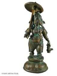 Polished Bronze Umbrella Ganesh, for Home Decor, Packaging Type : Wooden Box
