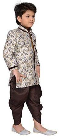 Embroidered Cotton Kids Indo Western Sherwani, Occasion : Party Wear, Wedding Wear