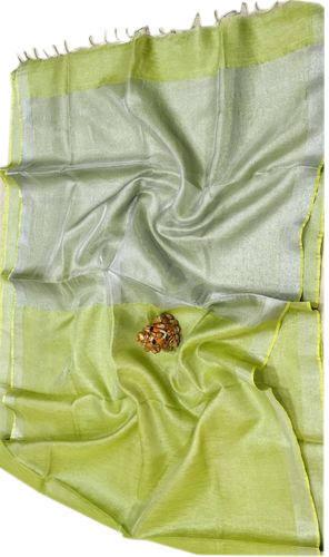 Printed Tissue linen saree, Technics : Handloom