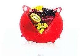 Round Plastic Strainer Fruit Basket, Color : Red