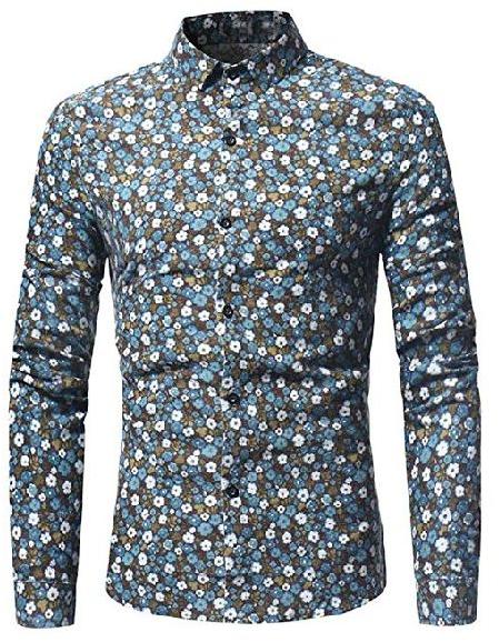Printed Cotton Mens Fancy Shirts, Size : 44