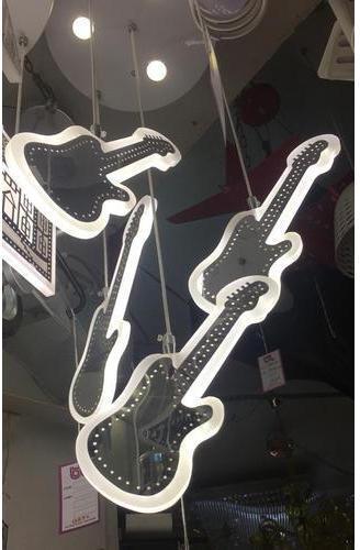 Polished Guitar Hanging Light, for Home Use, Hotel, Office, Restaurant, Voltage : 220V