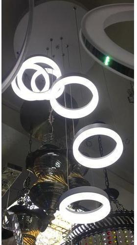 Round LED Ring Hanging Light, for Hotel, Office, Restaurant, Color : White