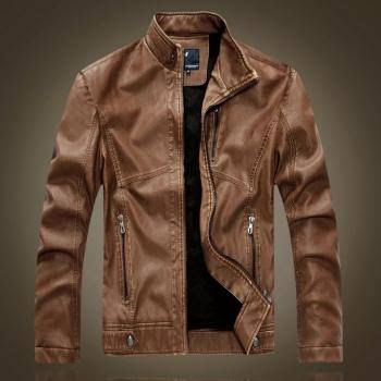Full Sleeve Mens Leather Jacket, Feature : Comfortable Soft, Pattern ...