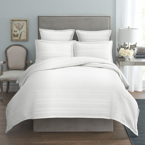 White Plain Cotton Bed Sheet, Size : Double Bedsheet