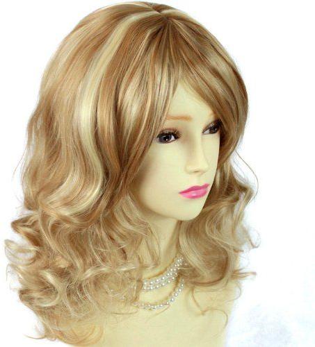 Human Hair Ladies Golden Wigs, for Parlour, Personal, Style : Curly, Wavy