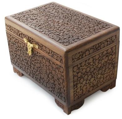 CARVED JEWELERY BOX IN WOOD
